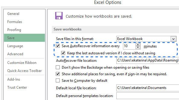 Excel Auto Save