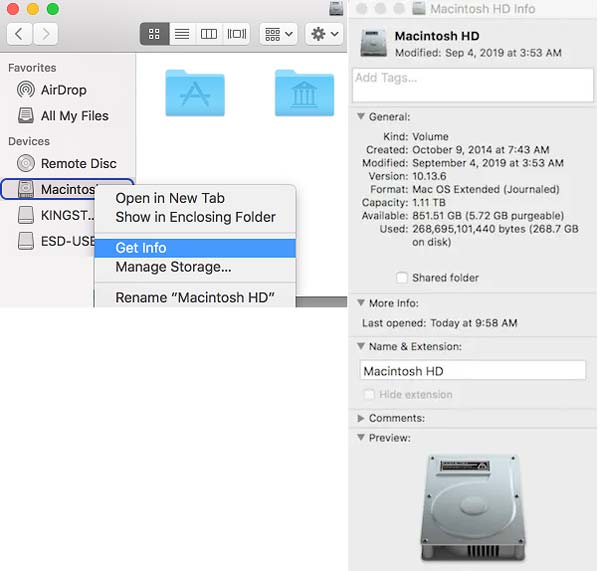 Get Storage Info Finder Mac
