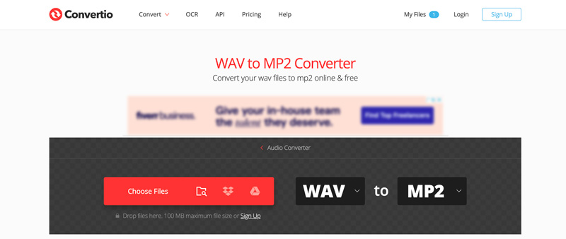 Convertio WAV to MP2 Converter