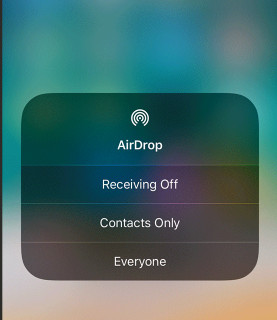 Enable AirDrop on target iPhone