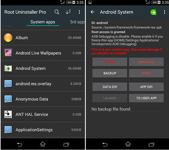 uninstall f secure android