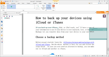 how to make pdf foxit reader document to word