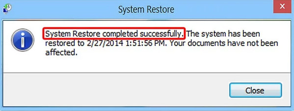 system restore is restoring the registry