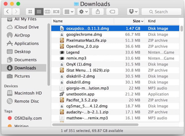 how to clear disc space on mac