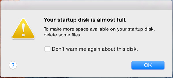 how to clear up space on startup disc mac