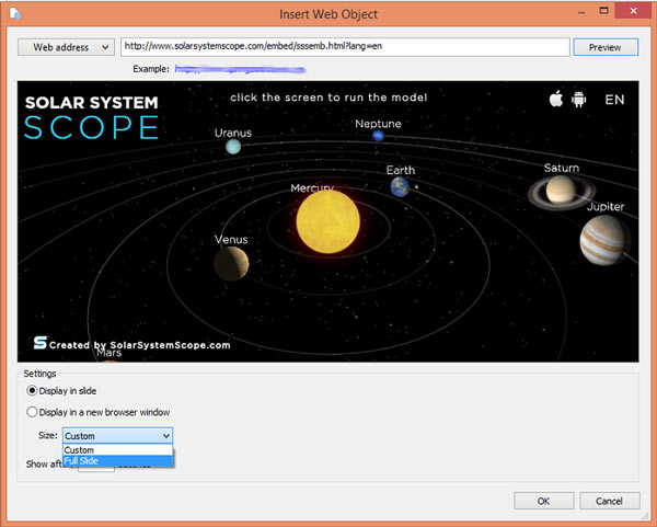 embed iframe in powerpoint web