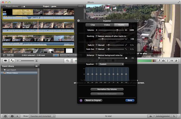 imovie fade out audio