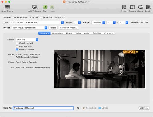 convert movies to ipad format mac