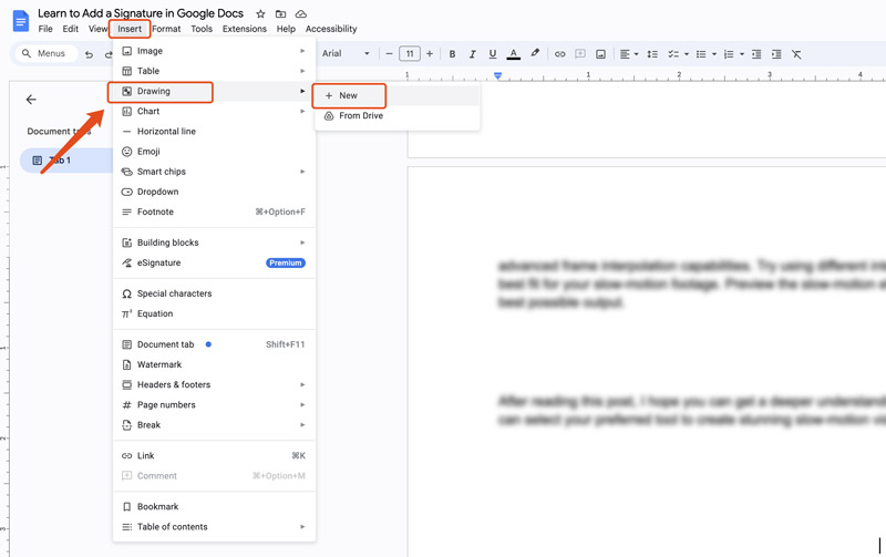 Google Docs Insert Drawing New