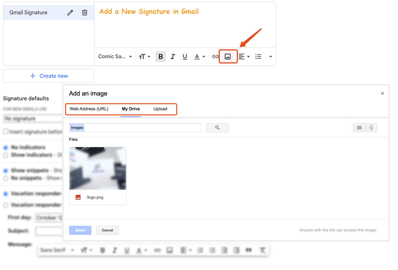 Insert An Image Signature In Gmail