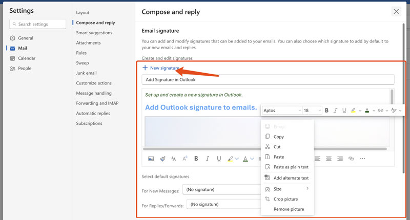 Create A New Signature In Outlook