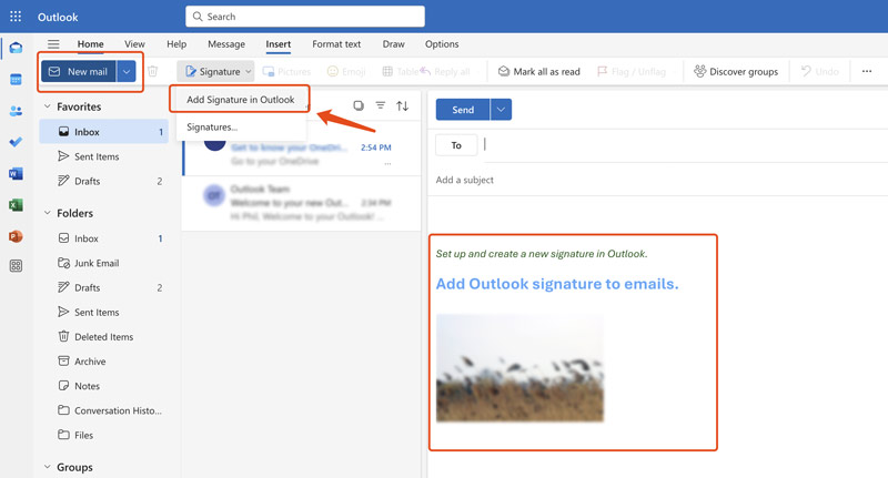 Insert Add Signature In Outlook