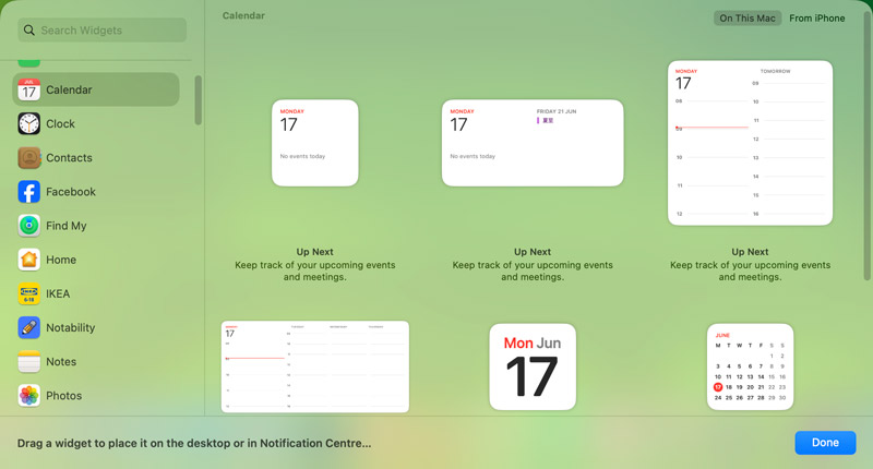 Select Widget Style on Mac