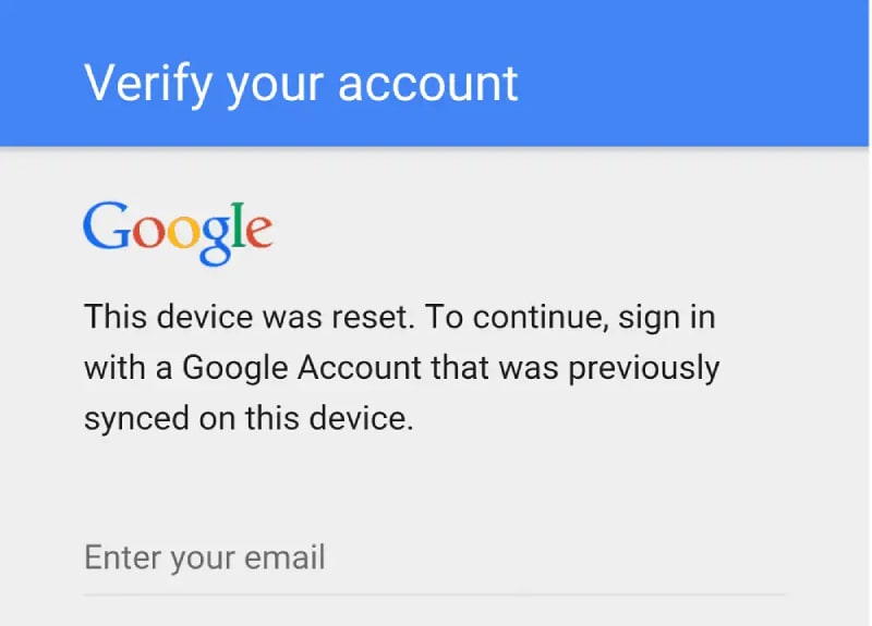 Google Verify Your Account