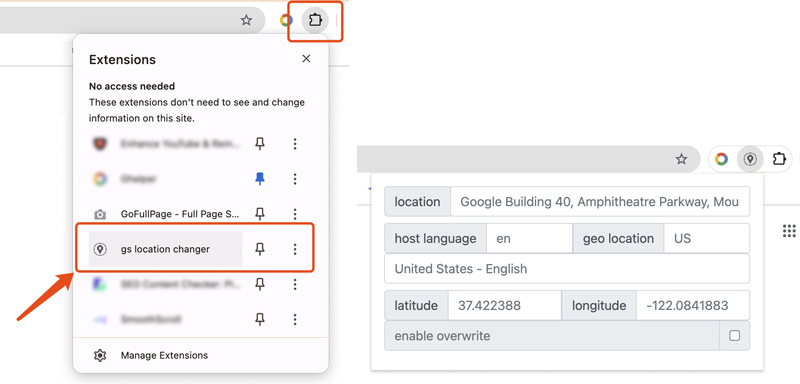 Change Browser Location Country in Chrome Extension GS Location Changer