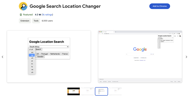 Google Search Location Changer Extension