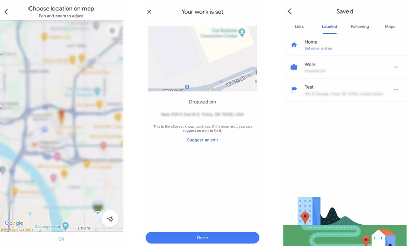 Edit Work Address on Google Maps iPhone