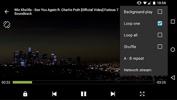 repeat - Easily loop  videos - Listen to music without  interruption