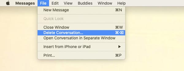 Delete Mac Conversation in Messages app