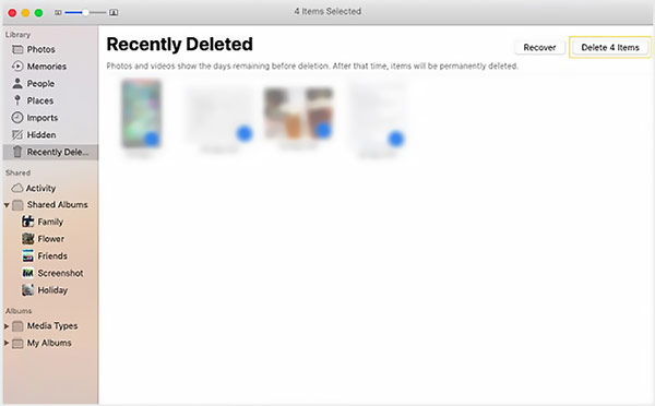 Delete All Pictures on Mac from Recently Deleted