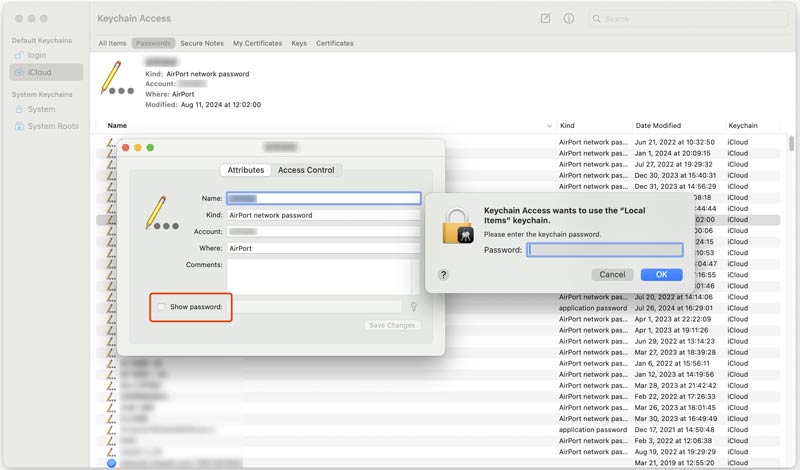 Find Wifi Passwords on Mac Keychain Access