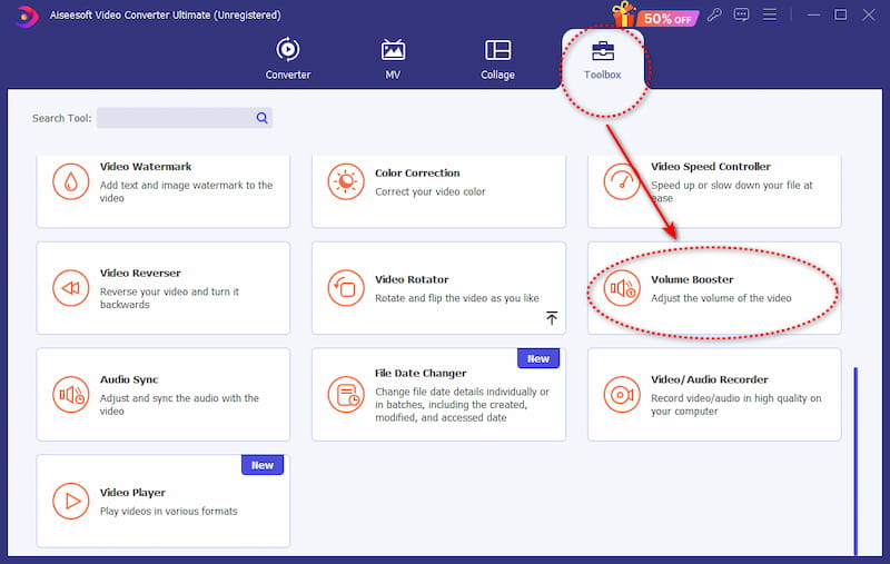 Toolbox Volume Booster Interface