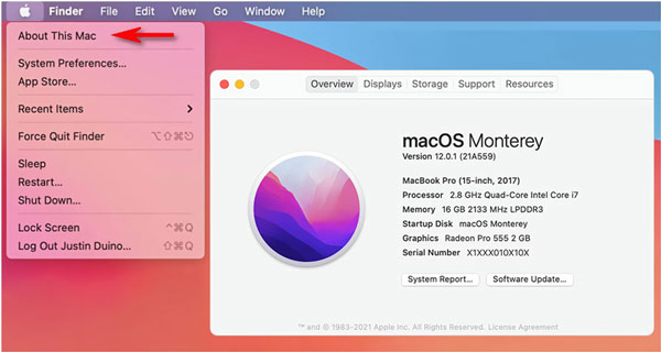 Check About This Mac information