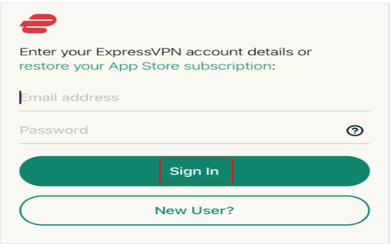 Log in to Expressvpn