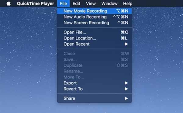 where are the advanced settings in quicktime player for mac