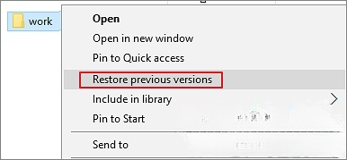 Restore Previous Versions Option