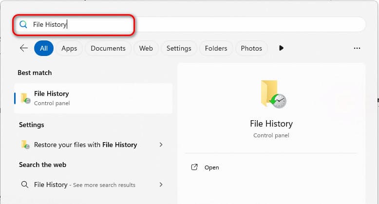 File History Search