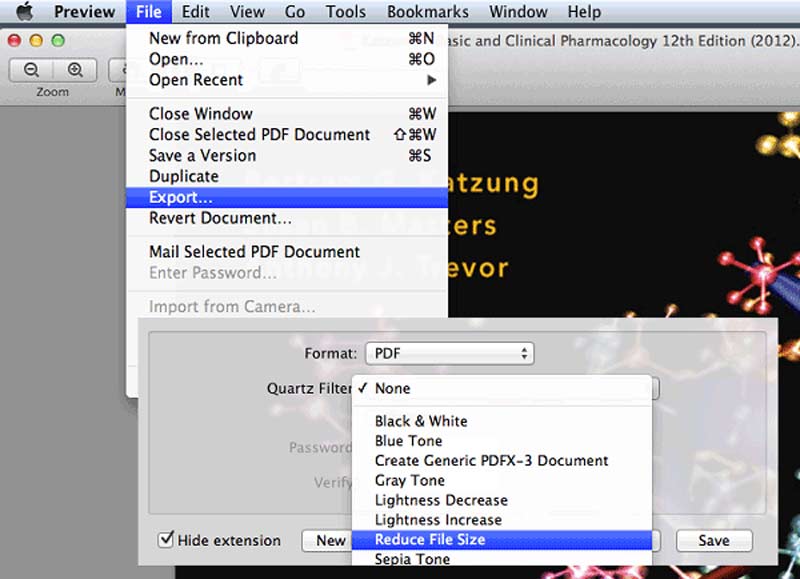 reduce size of pdf for mac blurry