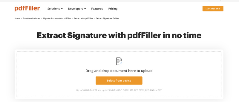 Extract Signature With Pdffiller Online