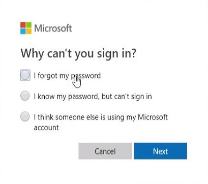 Select Forgot Password