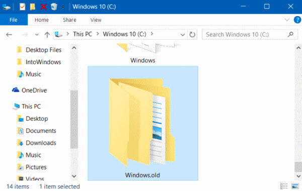 Windows old folder