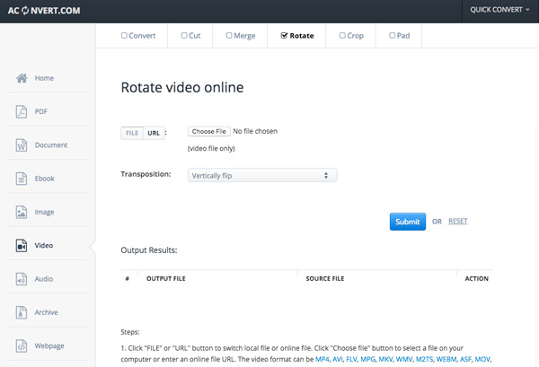rotate total video player