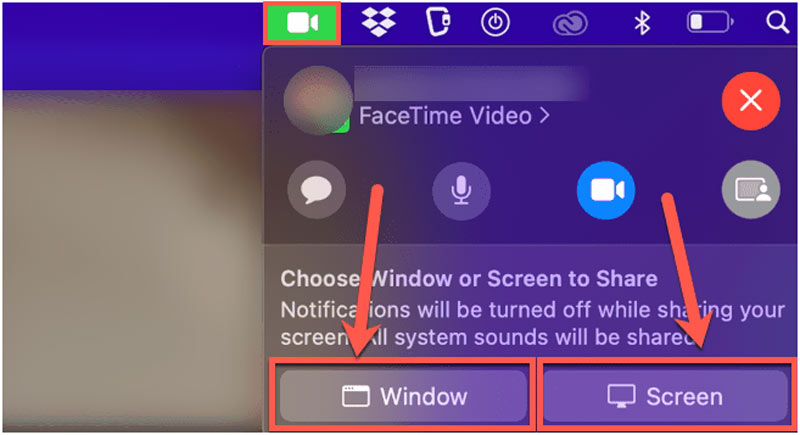 Share Screen on FaceTime Mac