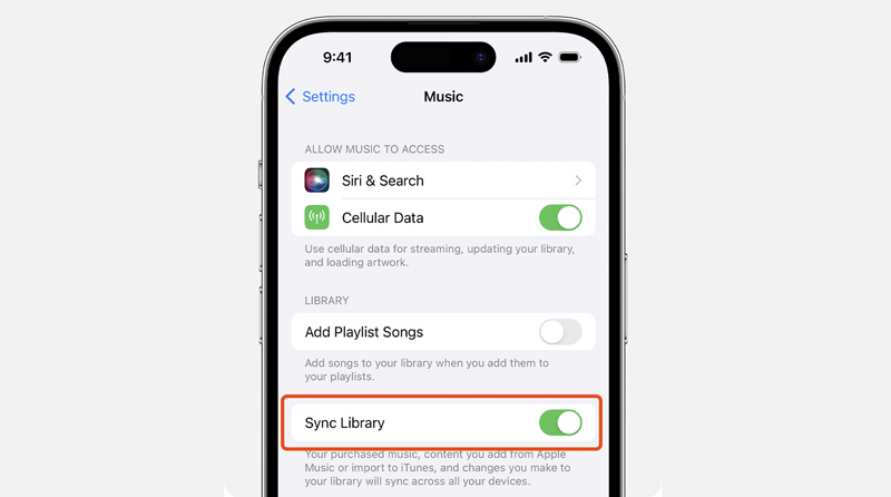 Turn On Music Sync Library On Iphone