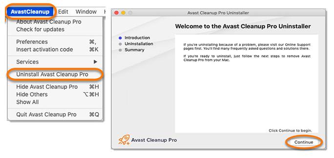 remove avast from mac book pro