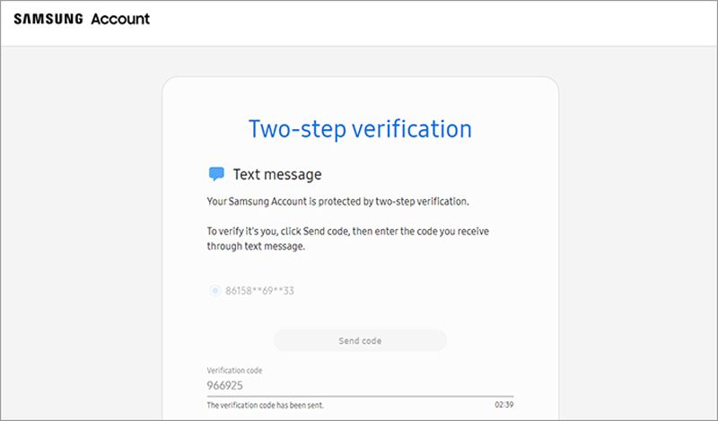 Verify Account Samsung
