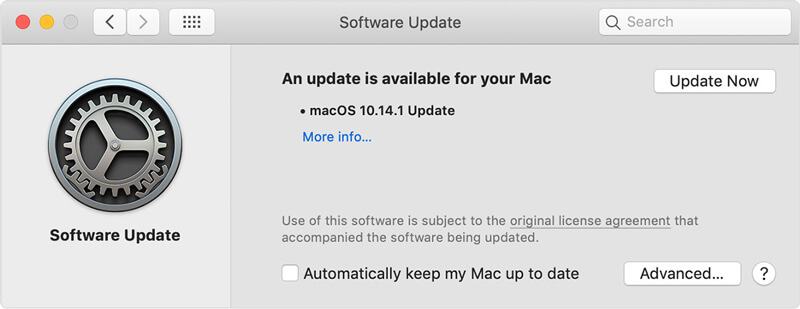 mac os update download location