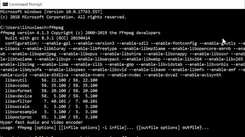 ffmpeg commands to play video