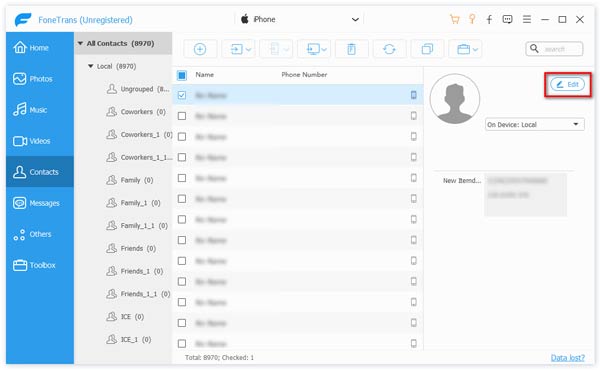 edit iphone contacts on pc