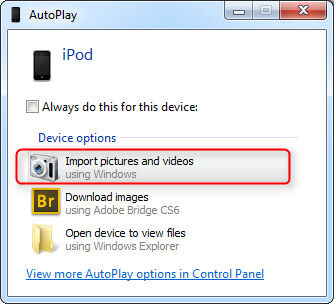 how to upload photos from ipod to computer