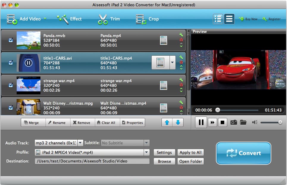Aiseesoft iPad 2 Video Converter for Mac 6.2.20 full
