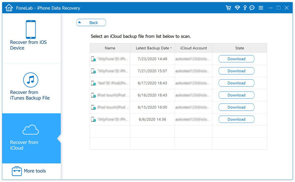 Download iCloud backup files to computer