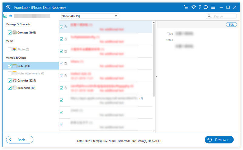 FoneLab Recover Loat Data from iCloud Backup