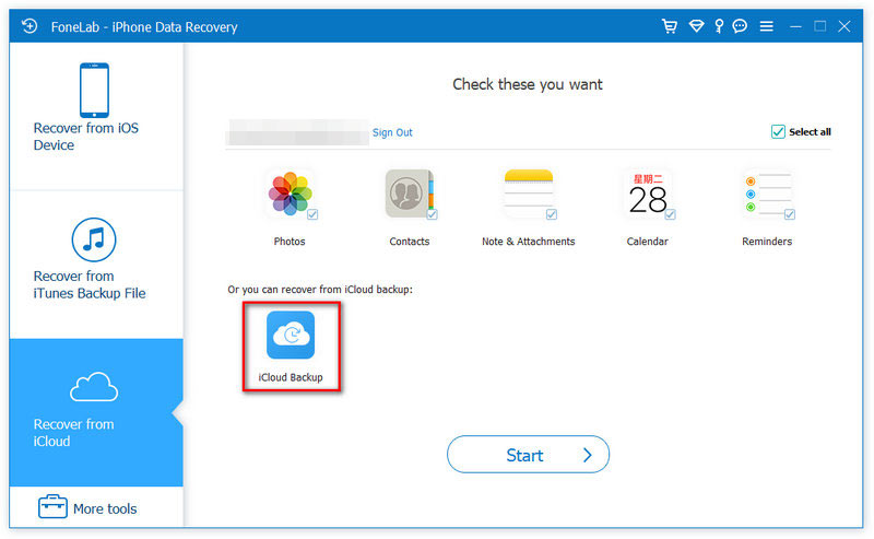 Choose iCloud Backup