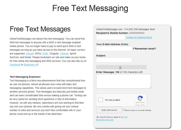 Online Text Message