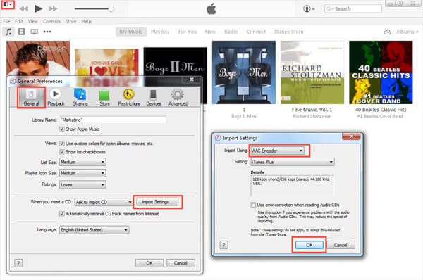 create aac version new itunes